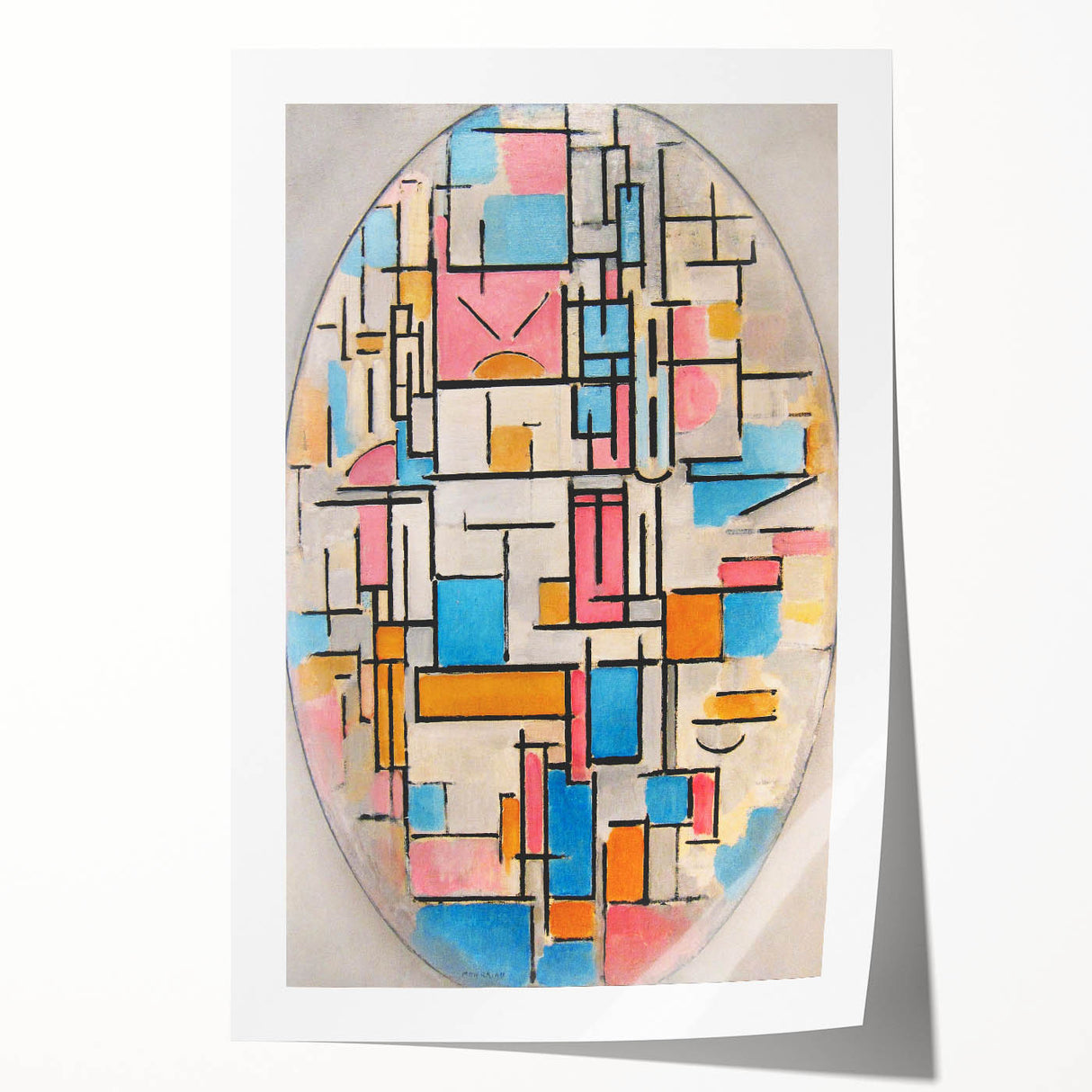 Piet Mondrian’s Oval Composition - Modern Abstract Wall Art Print