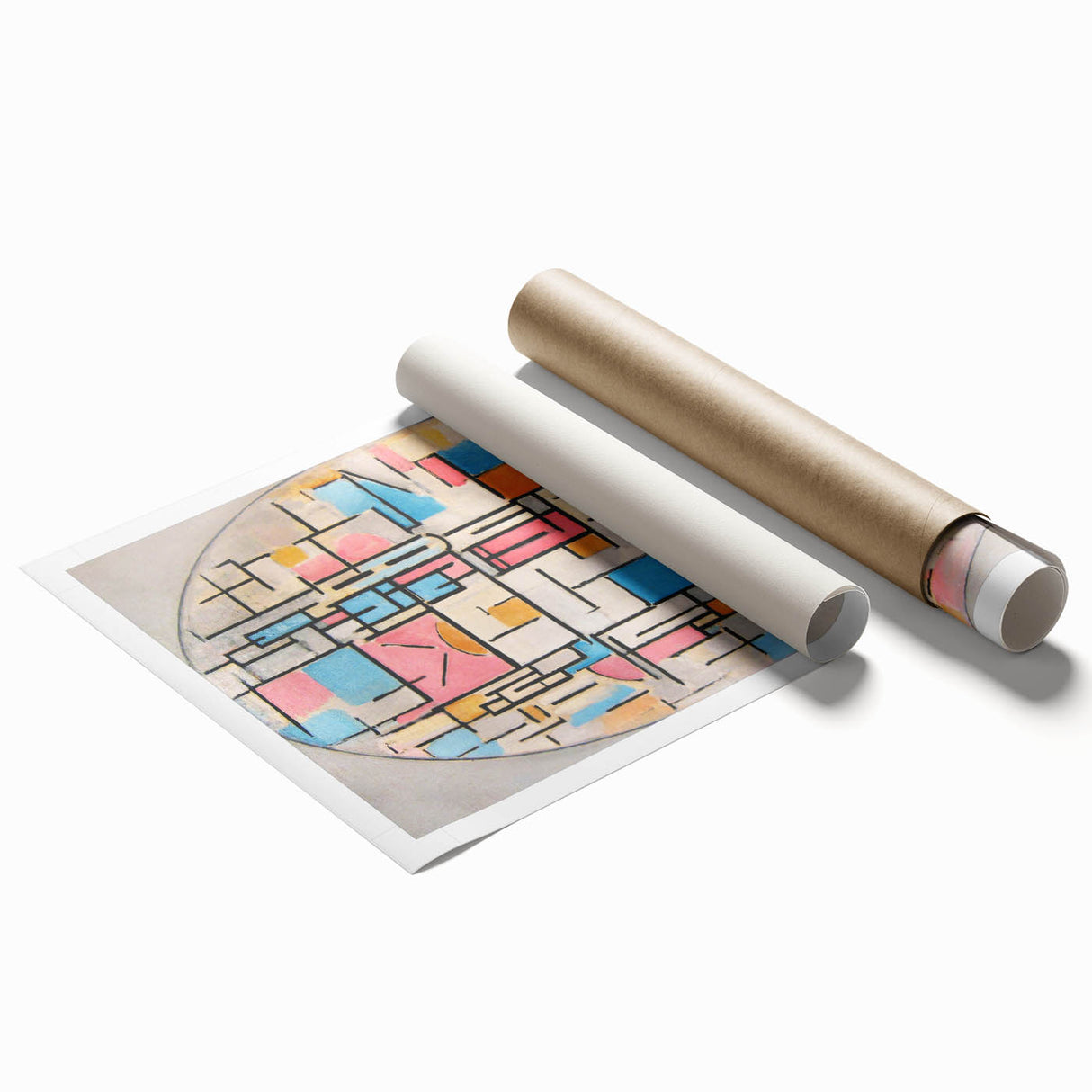 Piet Mondrian’s Oval Composition - Modern Abstract Wall Art Print