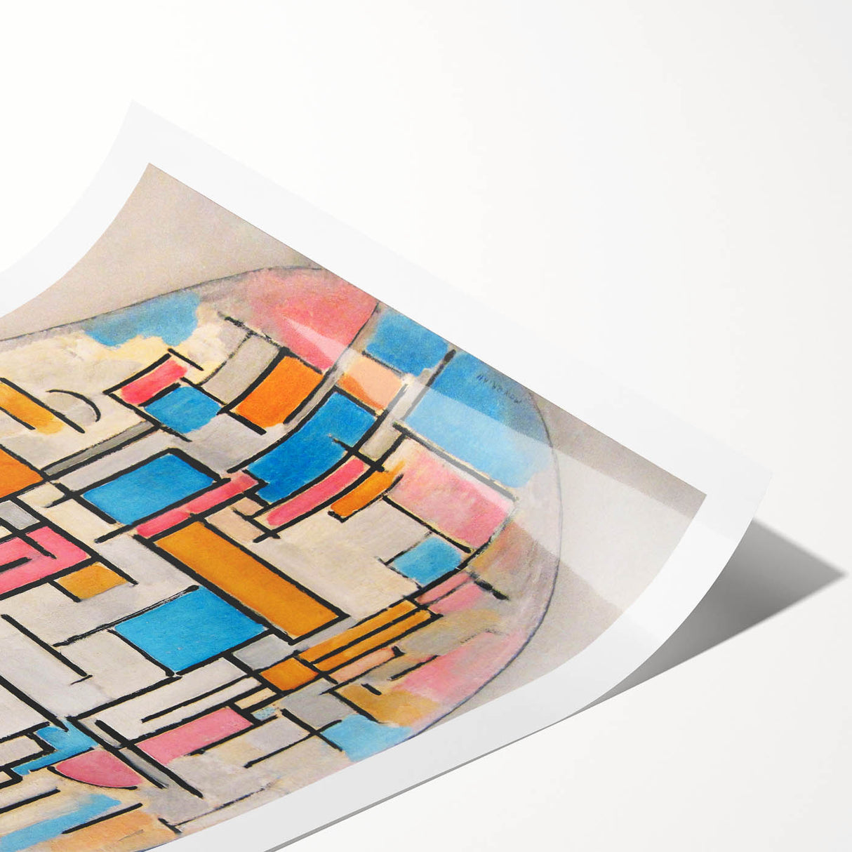 Piet Mondrian’s Oval Composition - Modern Abstract Wall Art Print