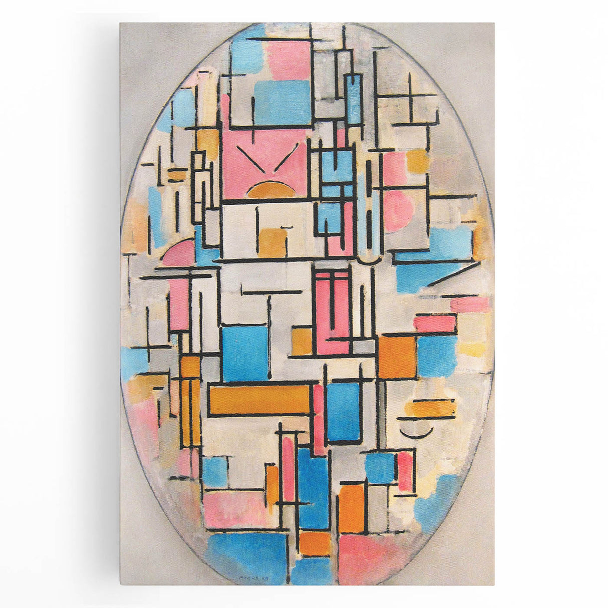 Piet Mondrian’s Oval Composition - Modern Abstract Wall Art Print