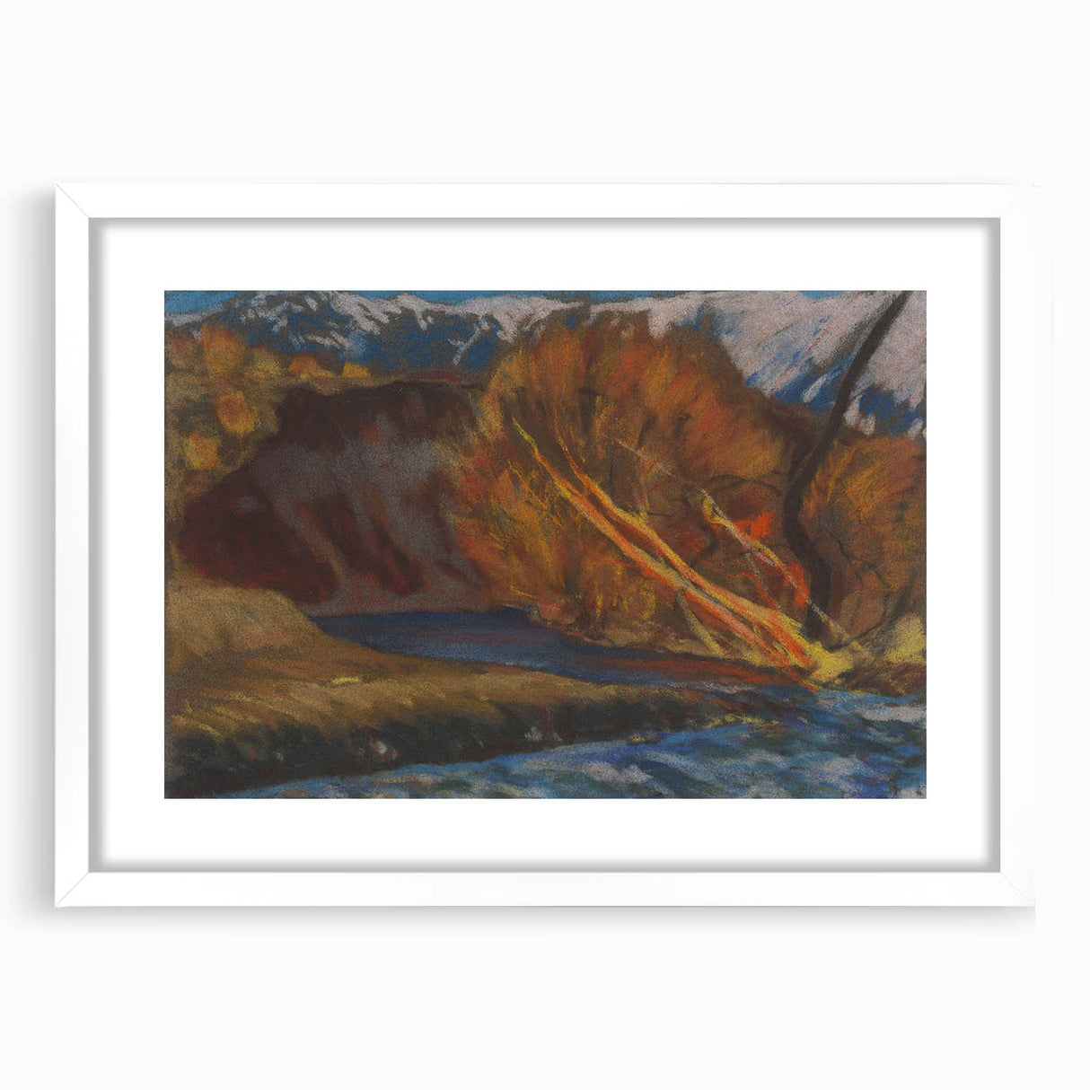 Modern Wall Art: Autumn River Valley with Vibrant Seasonal Colors