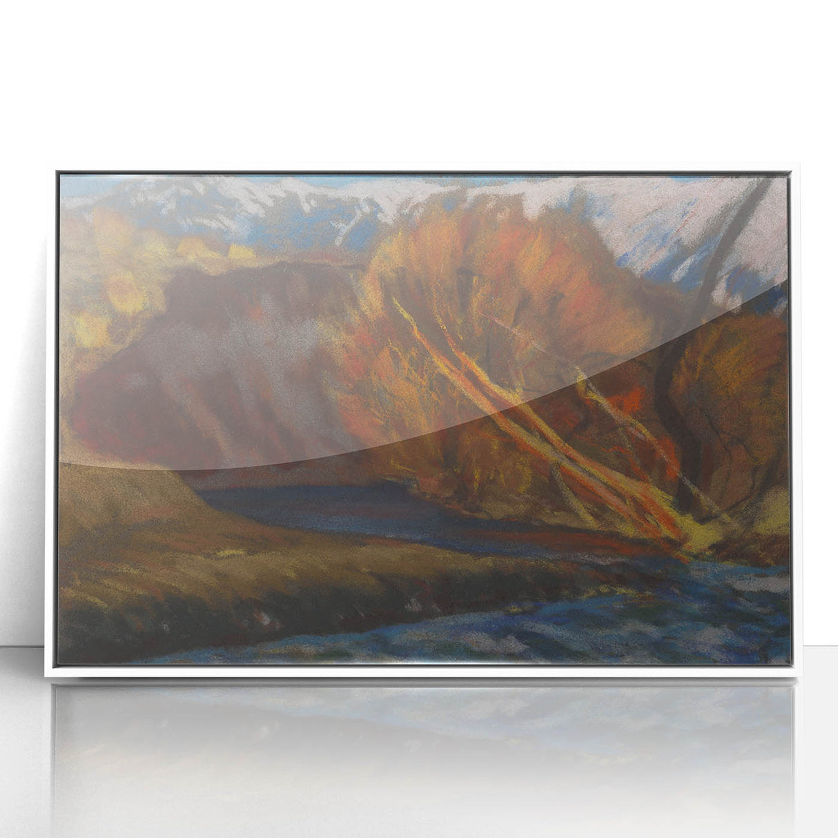 Modern Wall Art: Autumn River Valley with Vibrant Seasonal Colors