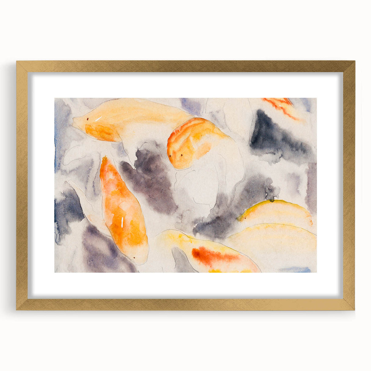 Modern Wall Art: Abstract Fish Watercolor with Soft Pastel Tones