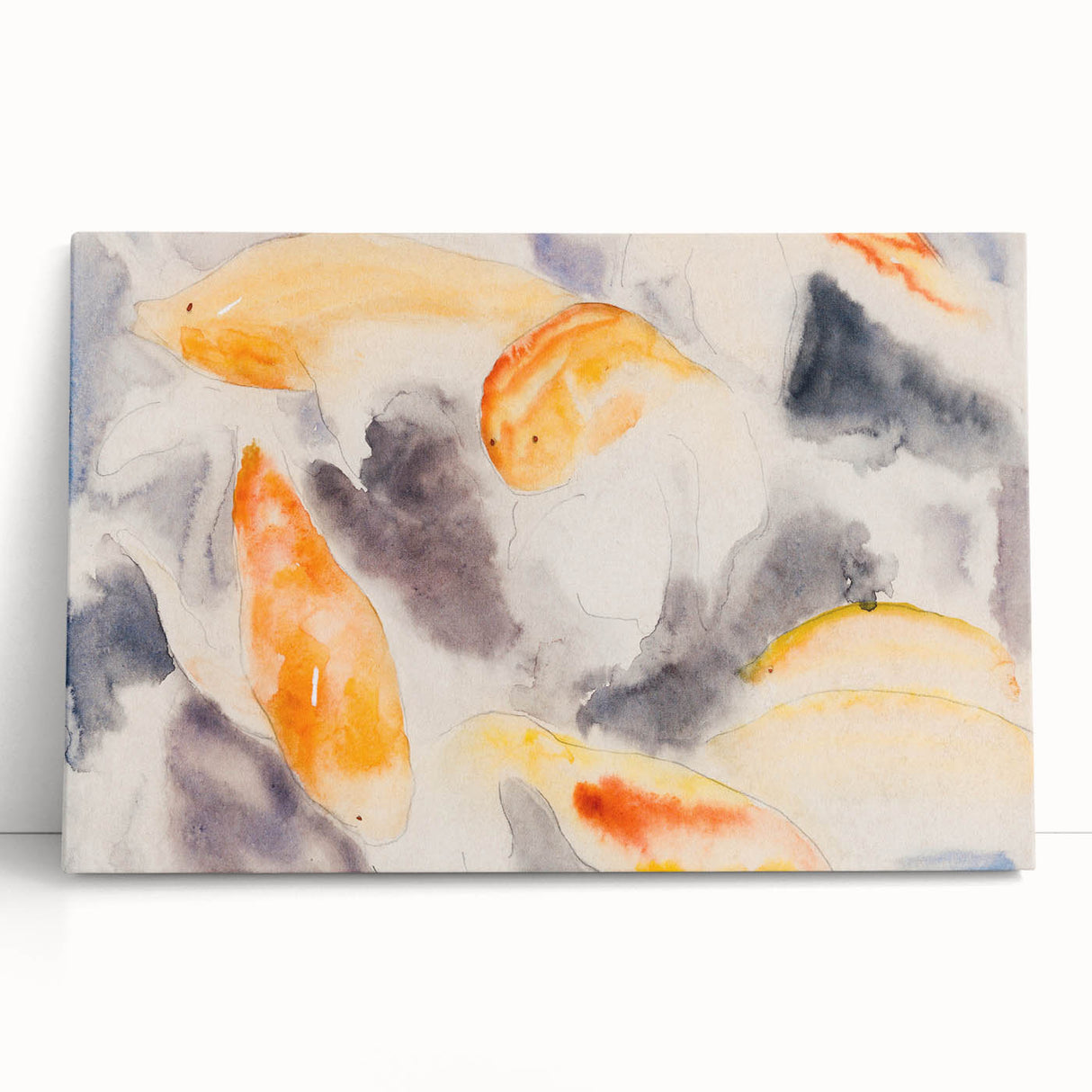 Modern Wall Art: Abstract Fish Watercolor with Soft Pastel Tones