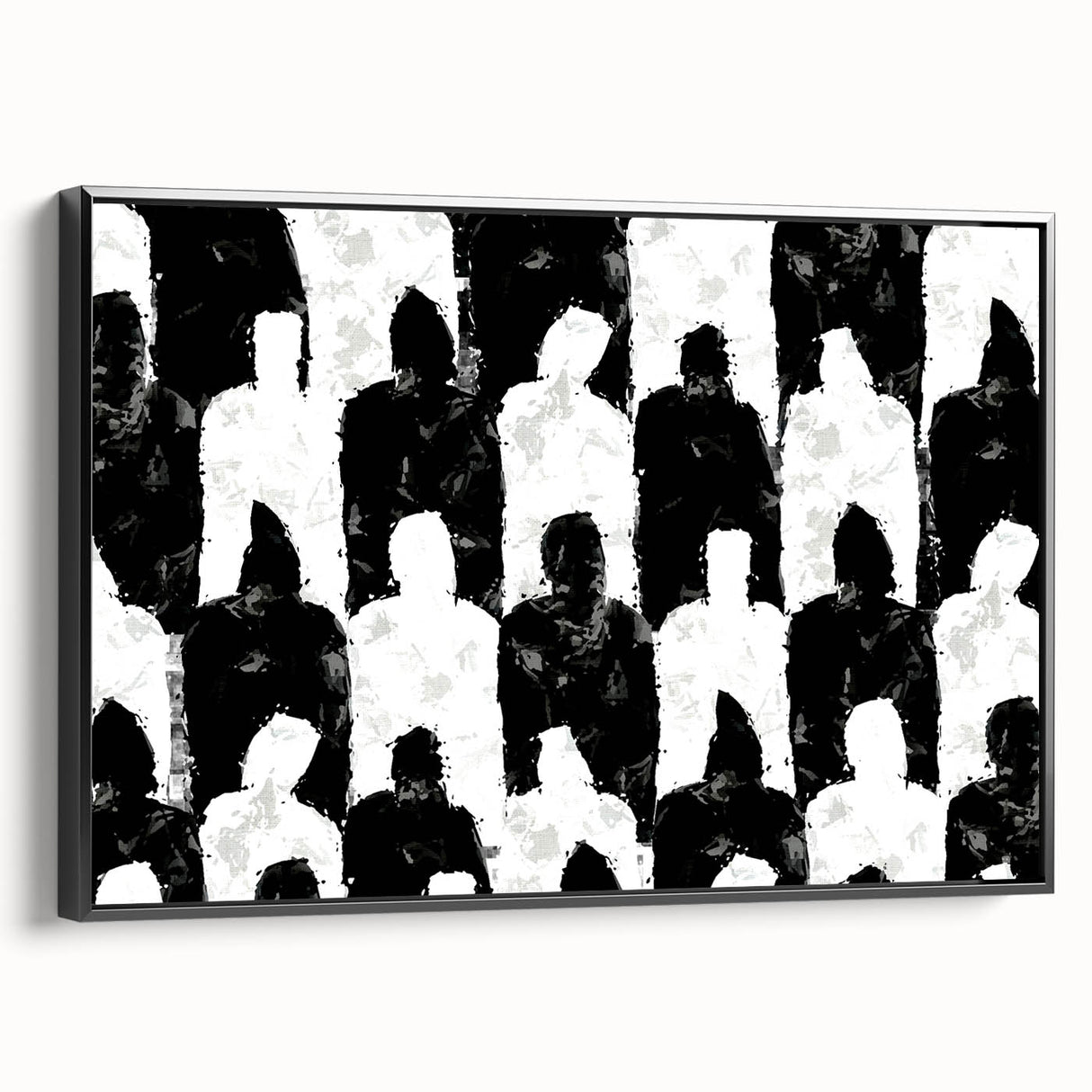 Customizable Bedroom Wall Art – Abstract Black & White Silhouettes