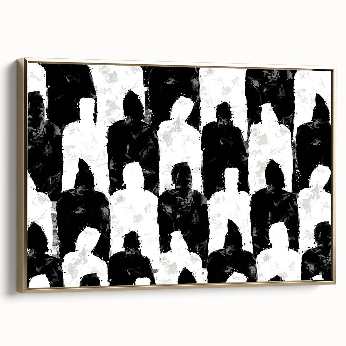 Customizable Bedroom Wall Art – Abstract Black & White Silhouettes