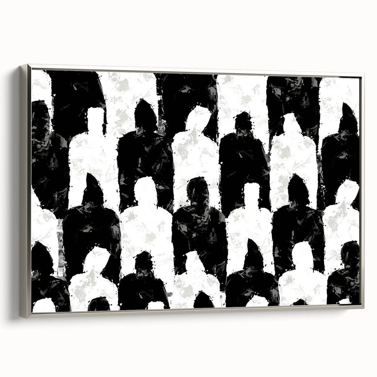Customizable Bedroom Wall Art – Abstract Black & White Silhouettes