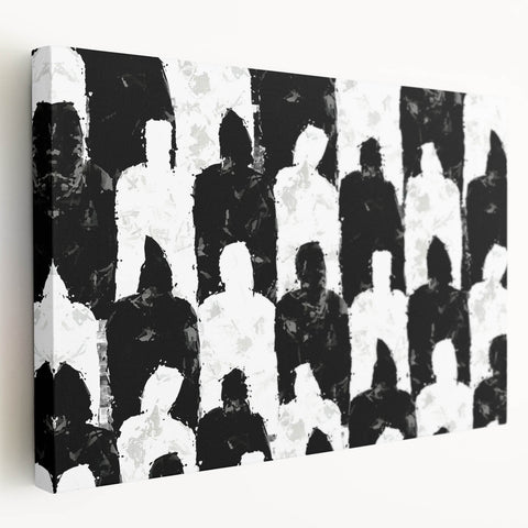 Customizable Bedroom Wall Art – Abstract Black & White Silhouettes