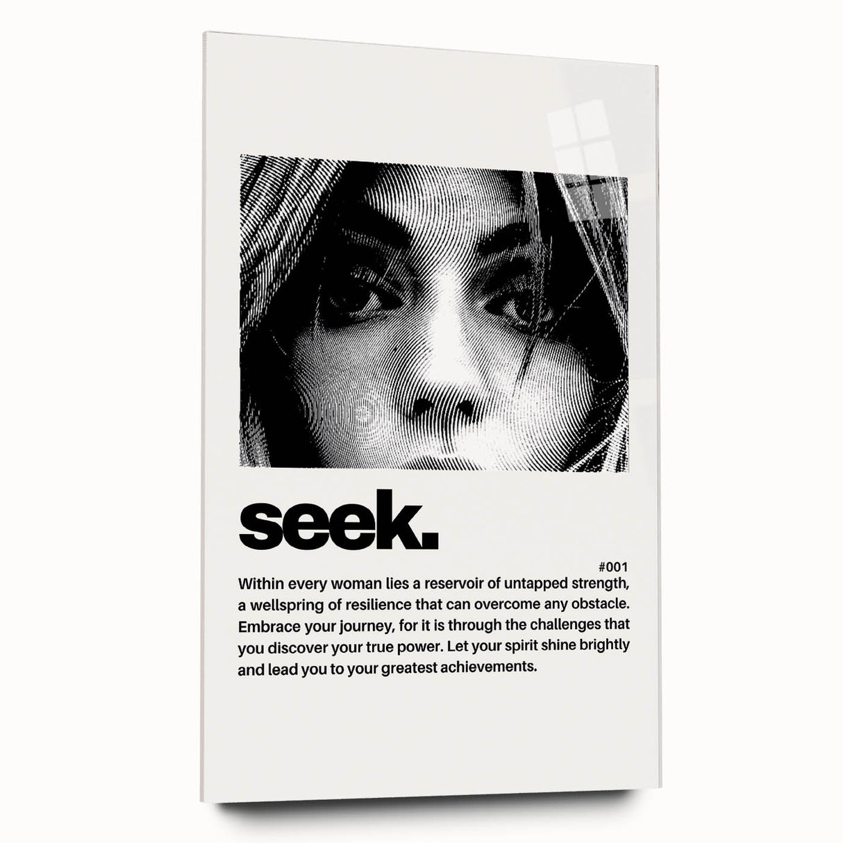 Monochrome Motivational Typography Art Print - "Seek" Canvas