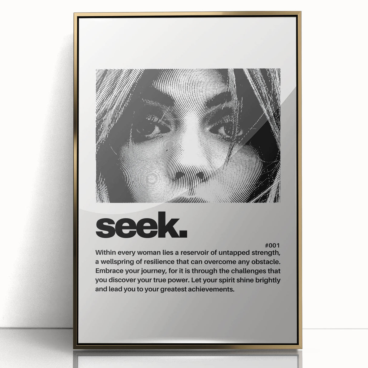 Monochrome Motivational Typography Art Print - "Seek" Canvas