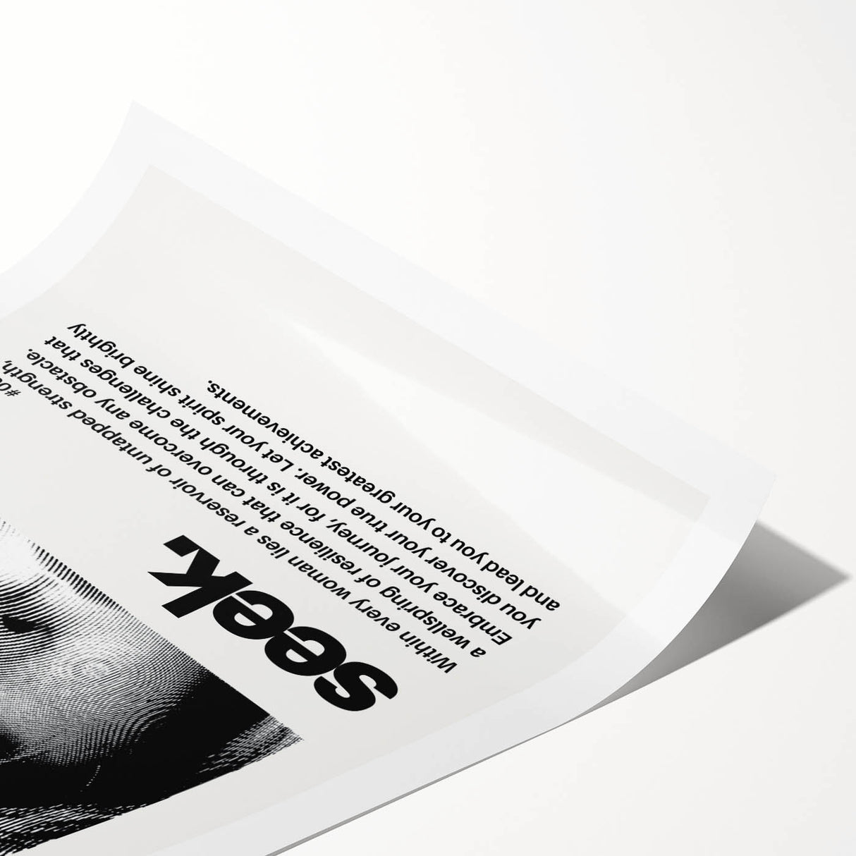 Monochrome Motivational Typography Art Print - "Seek" Canvas