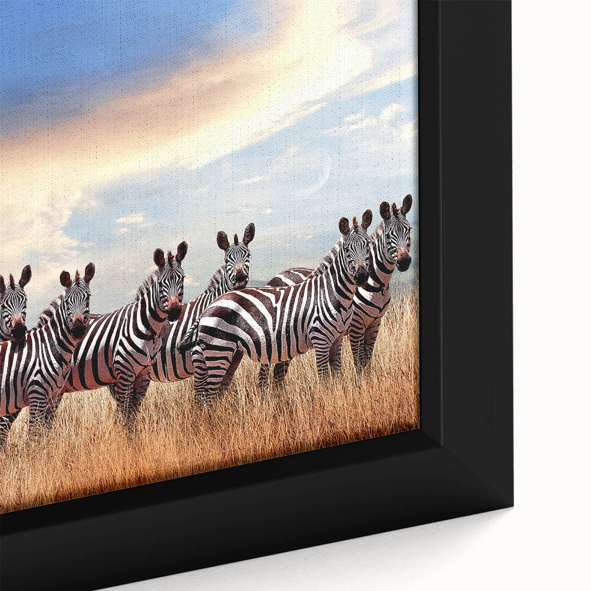 Extra large framed canvas featuring a textured, colorful African scenery in vibrant earth tones, ideal for living room decor.