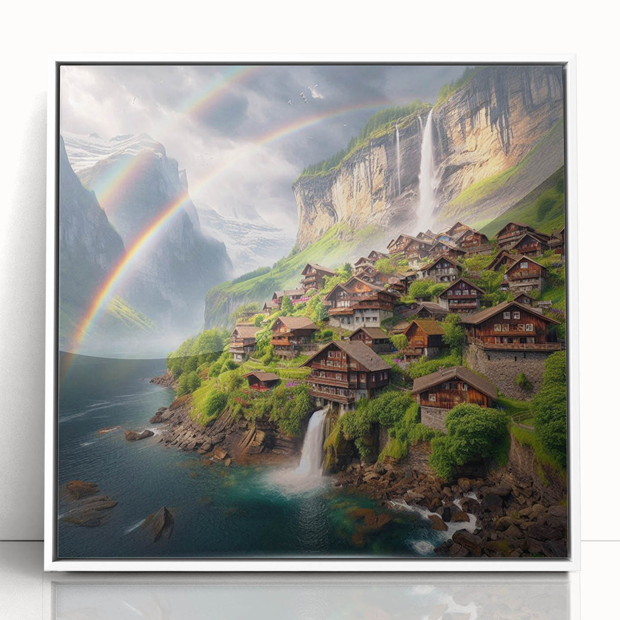 Acrylic framed poster of African scenery in Zambia, with neutral earth tones, ideal for modern nursery wall art.