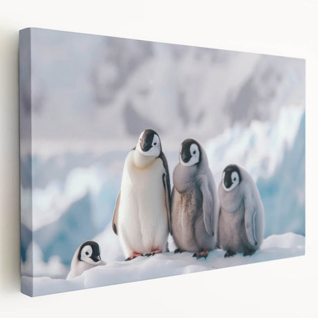 Antarctic landscape on large stretched canvas, featuring icy blue and white tones, suitable for kitchen wall art.