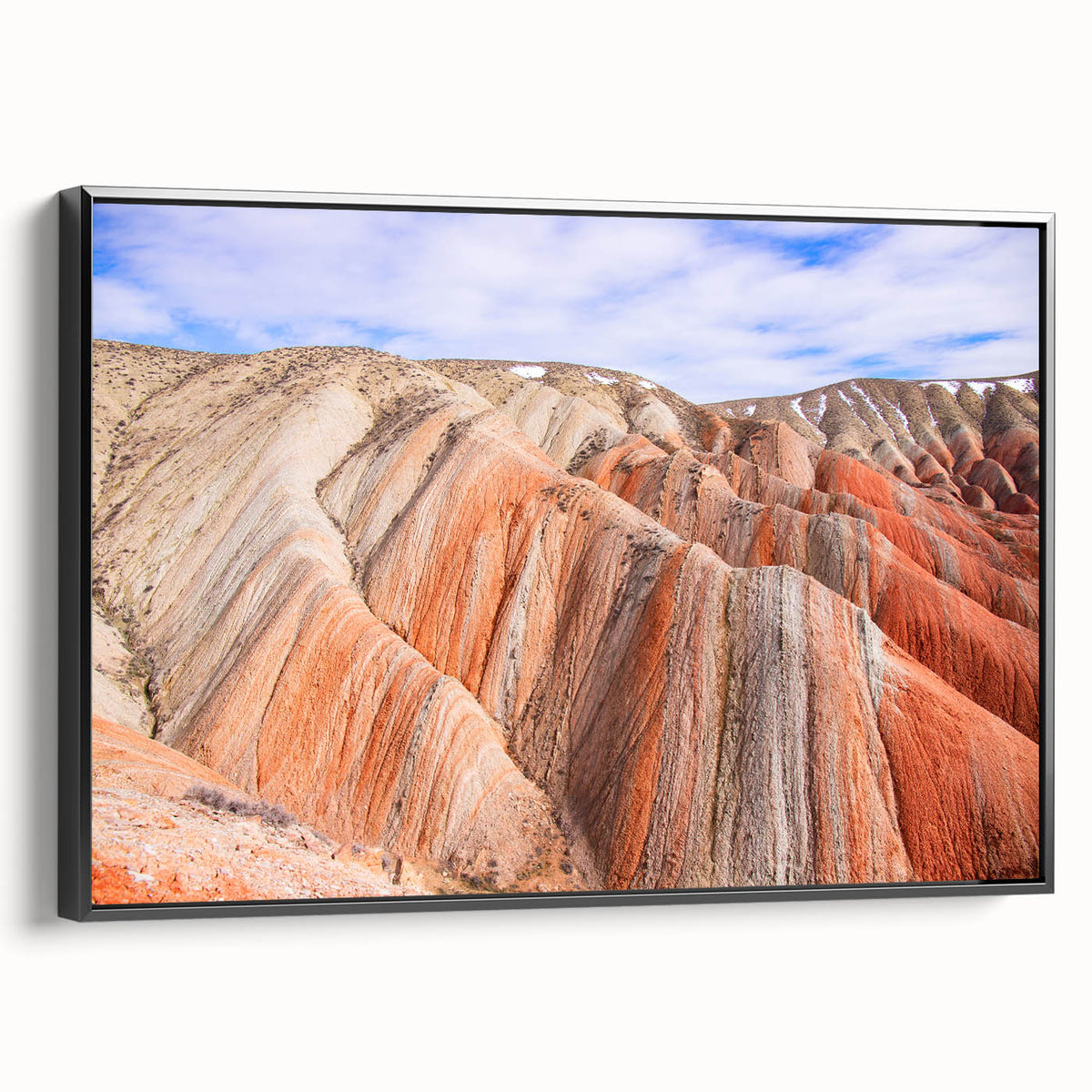 Black and white framed canvas depicting a vintage-style landscape of Azerbaijan, ideal for bedroom wall decor.