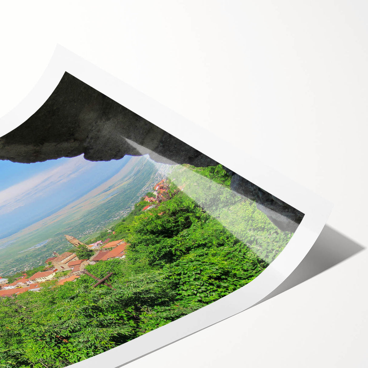 Extra large wall art featuring line art flowers in soft pastel shades on a rolled canvas, ideal for large living room decor.