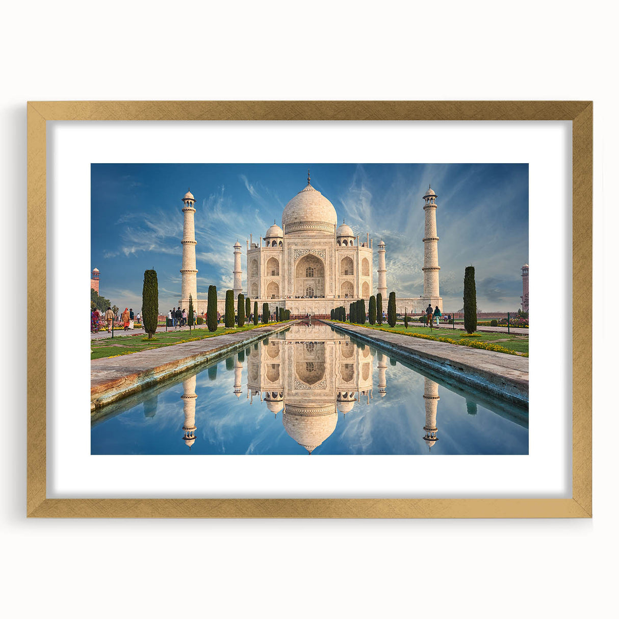 Extra large wall art depicting an abstract textured scene with warm gold and earth tones in a gold frame.