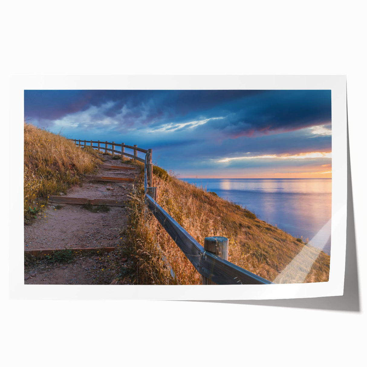 Extra large rolled print of Adelaide scenery with vibrant green and blue floral elements, ideal for art wall dining room.