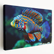 Vivid underwater scene of the Great Barrier Reef on stretched canvas, suitable for kitchen wall art.