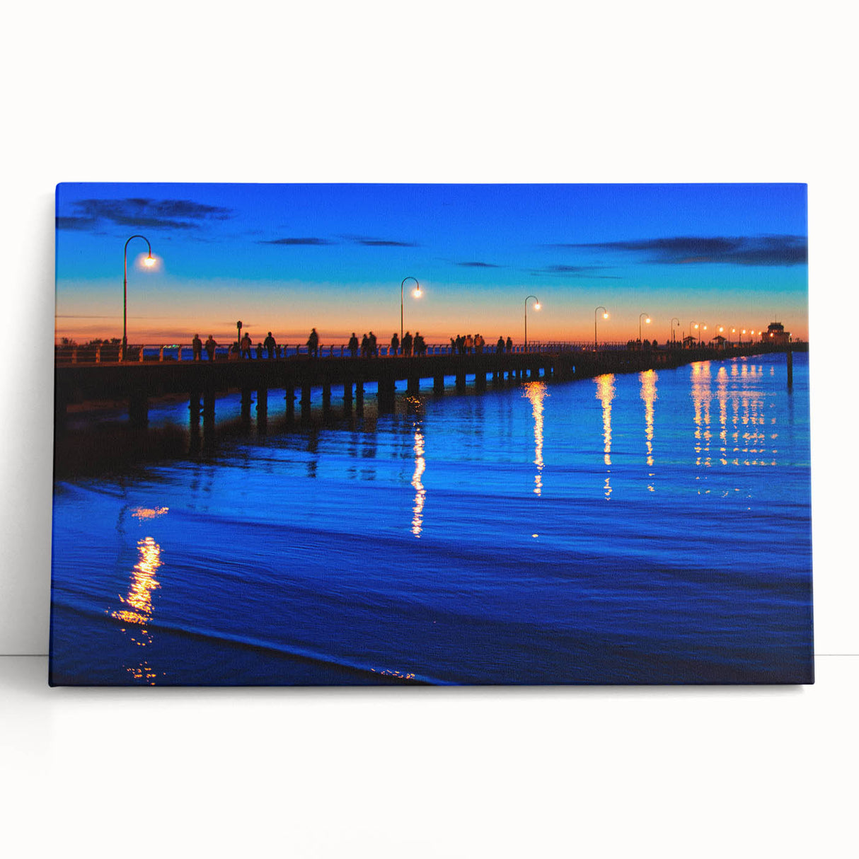 Black and white stretched canvas of Melbourne scenery, ideal for kitchen wall art or bedroom ambiance.
