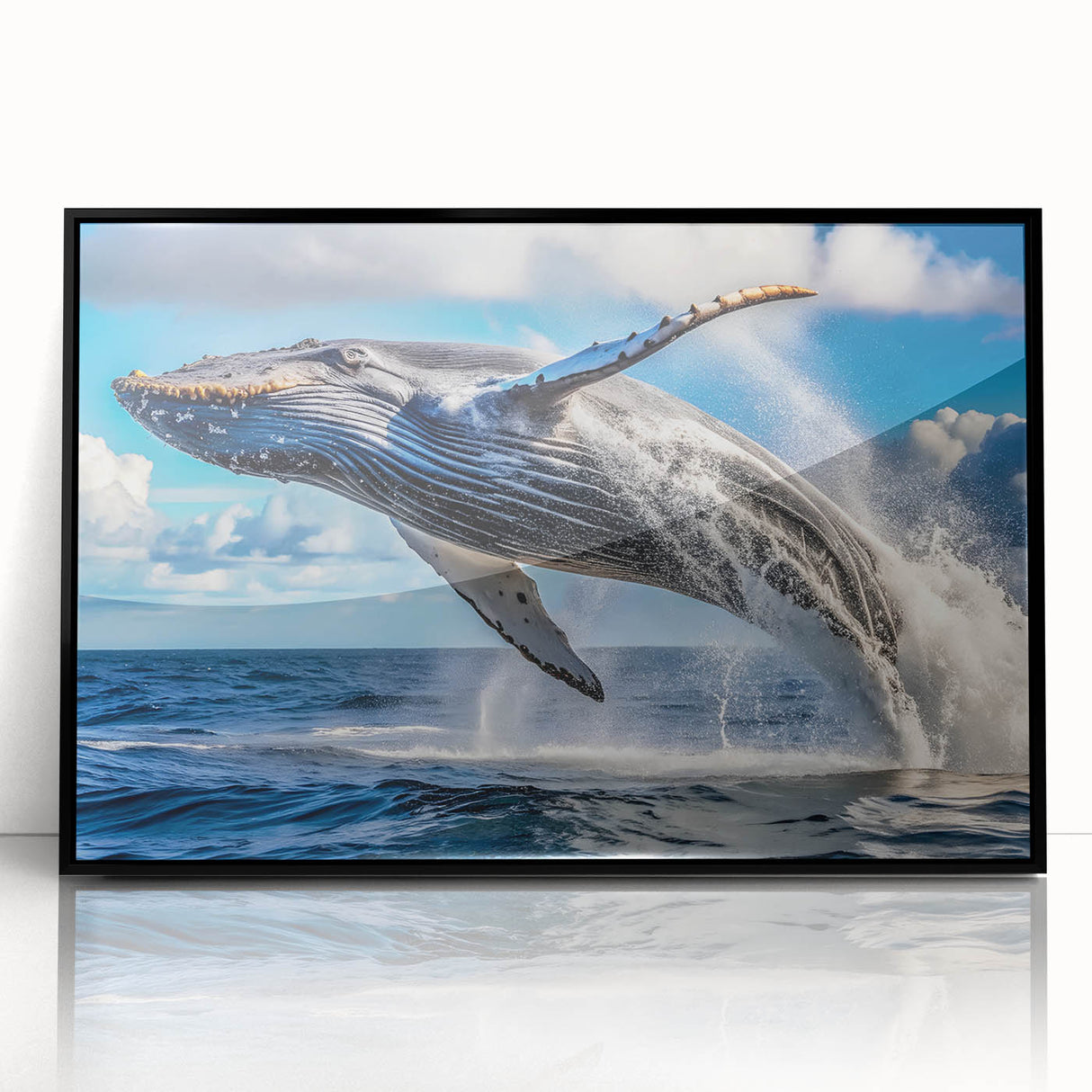 Large abstract wall art depicting New Brunswick scenery in black and white tones on a framed acrylic.