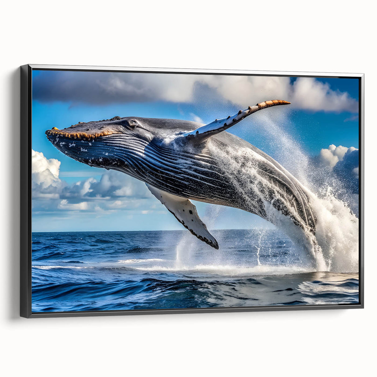 Black and white wall art featuring a vintage poster-style landscape of New Brunswick on framed canvas.