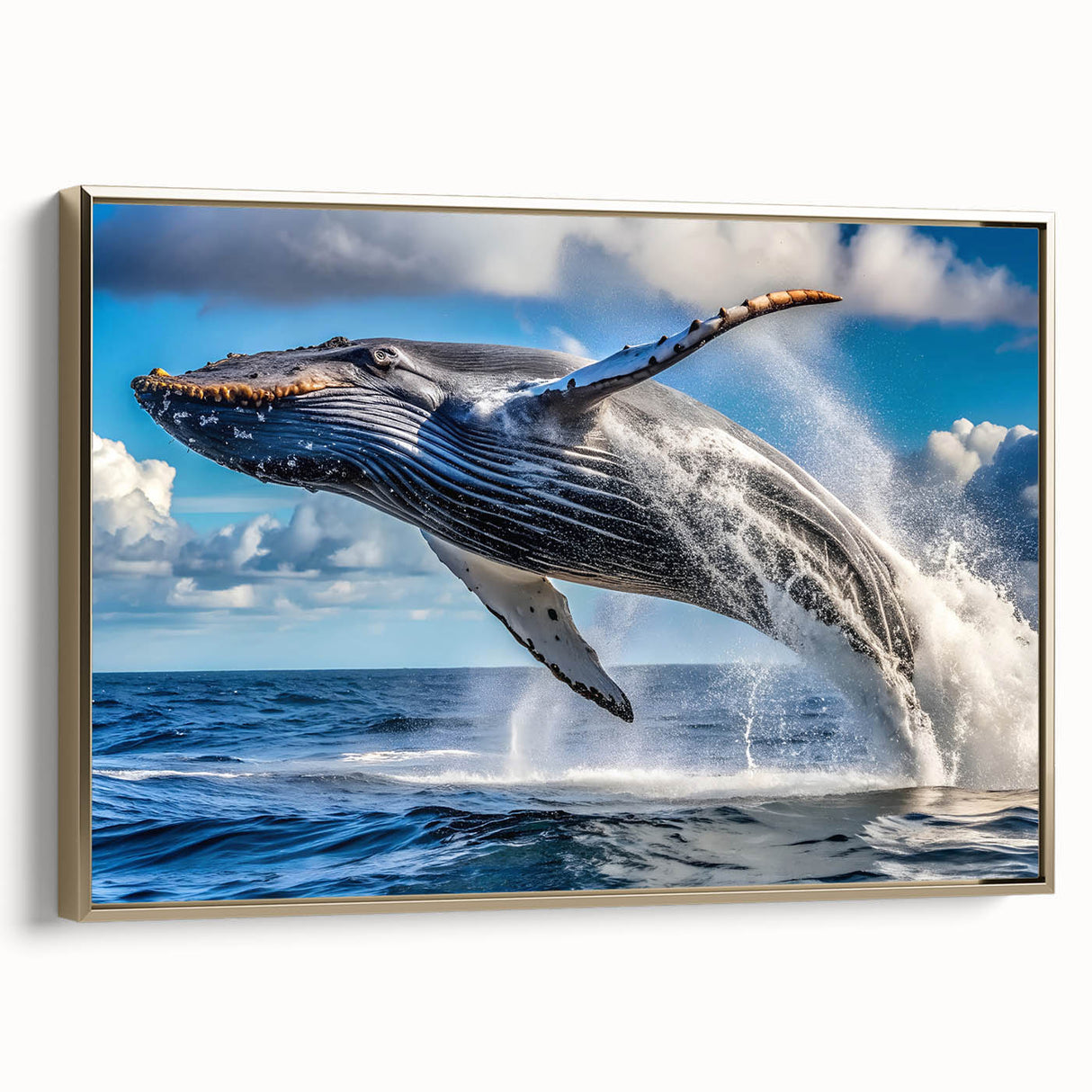 Framed canvas depicting a vintage-style landscape of New Brunswick with a gold frame, ideal for bedroom wall art.