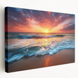 Large canvas print displaying a serene Caribbean beach scene, ideal for kitchen wall art.
