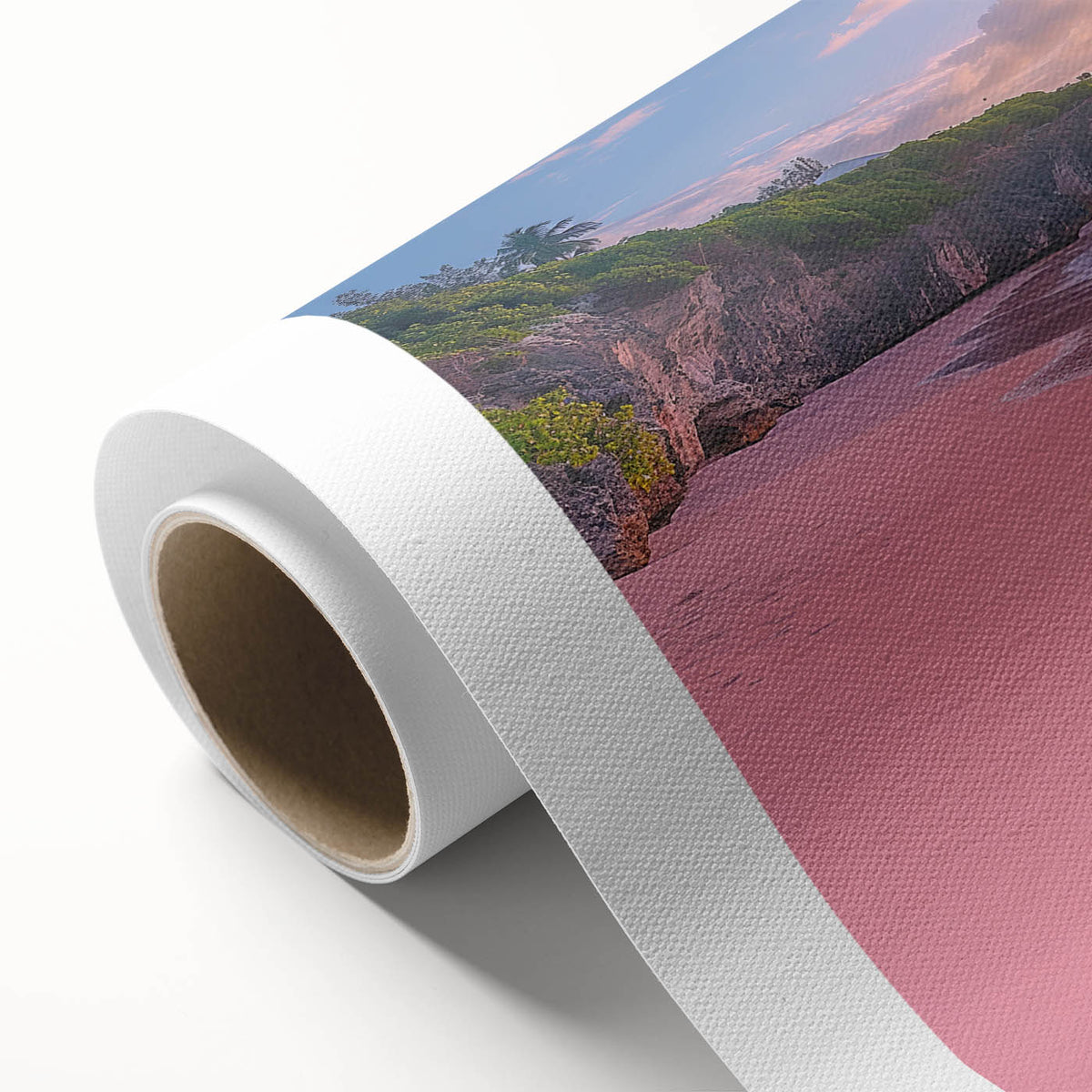 Art Deco poster featuring a serene Bermuda seascape in pastel shades on a rolled canvas, ideal for nursery wall art.