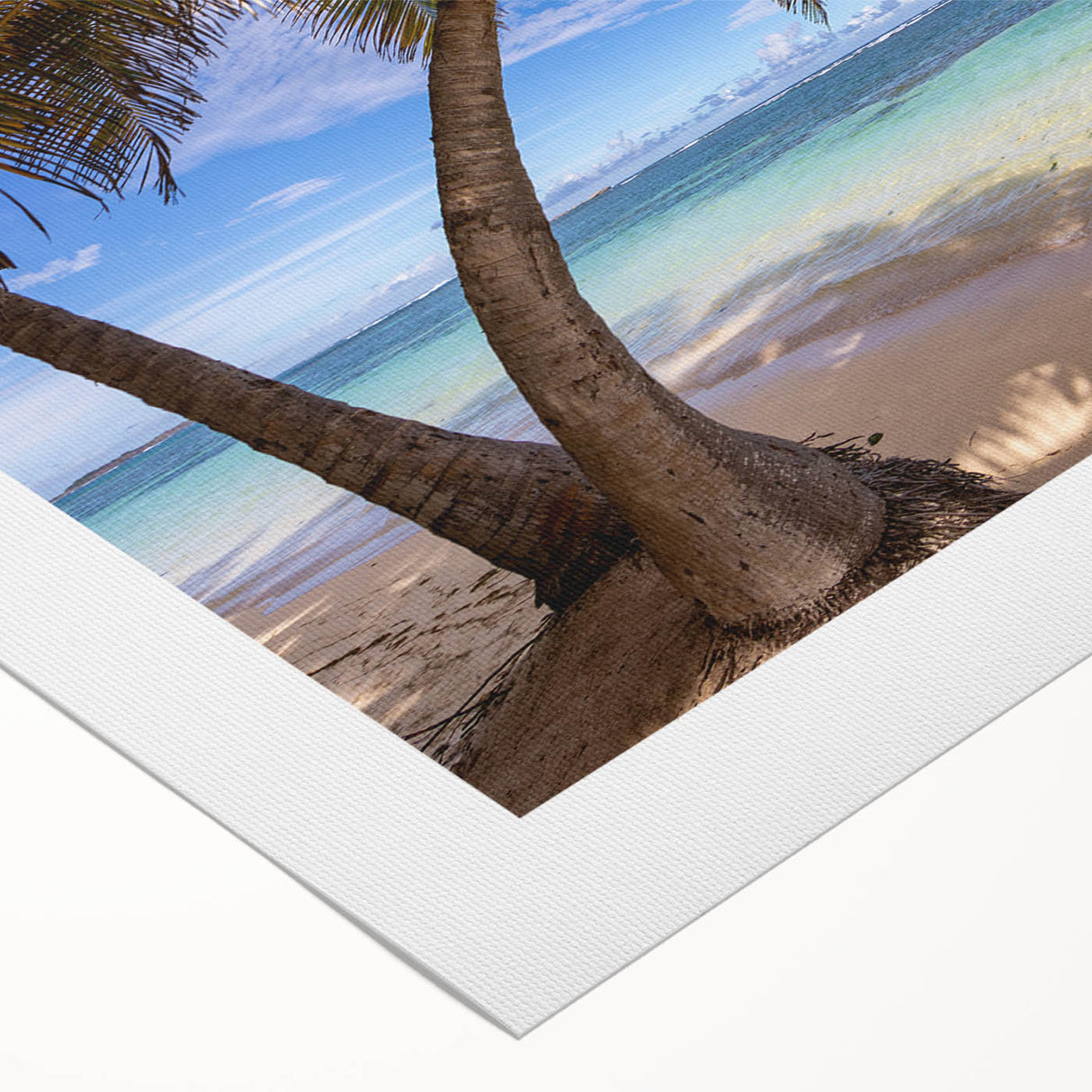 Art deco poster of a Caribbean Martinique scenery in vibrant hues, printed on rolled canvas.