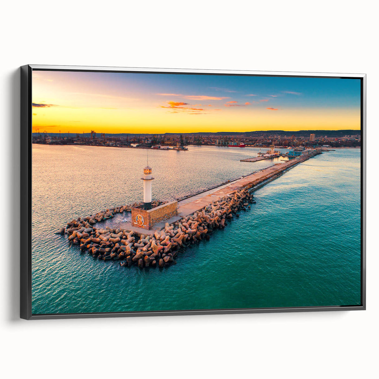 Black and white framed canvas featuring a vintage Bulgarian landscape, ideal for bedroom wall art.