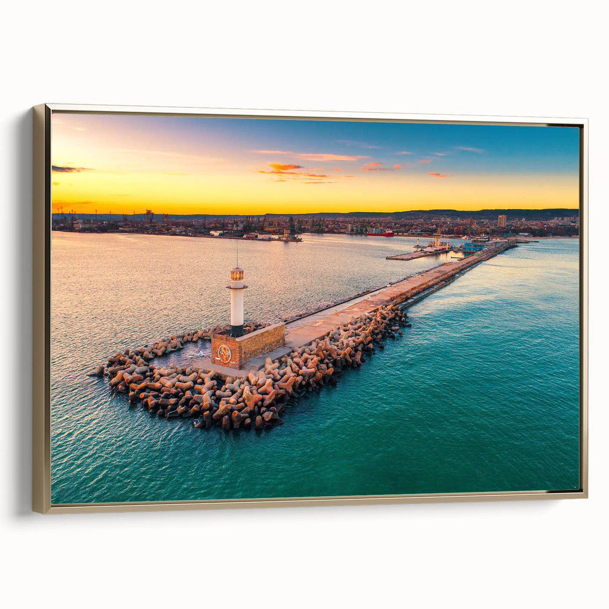 Framed canvas of a vintage-style Bulgarian landscape in muted earth tones, ideal for bedroom wall art.