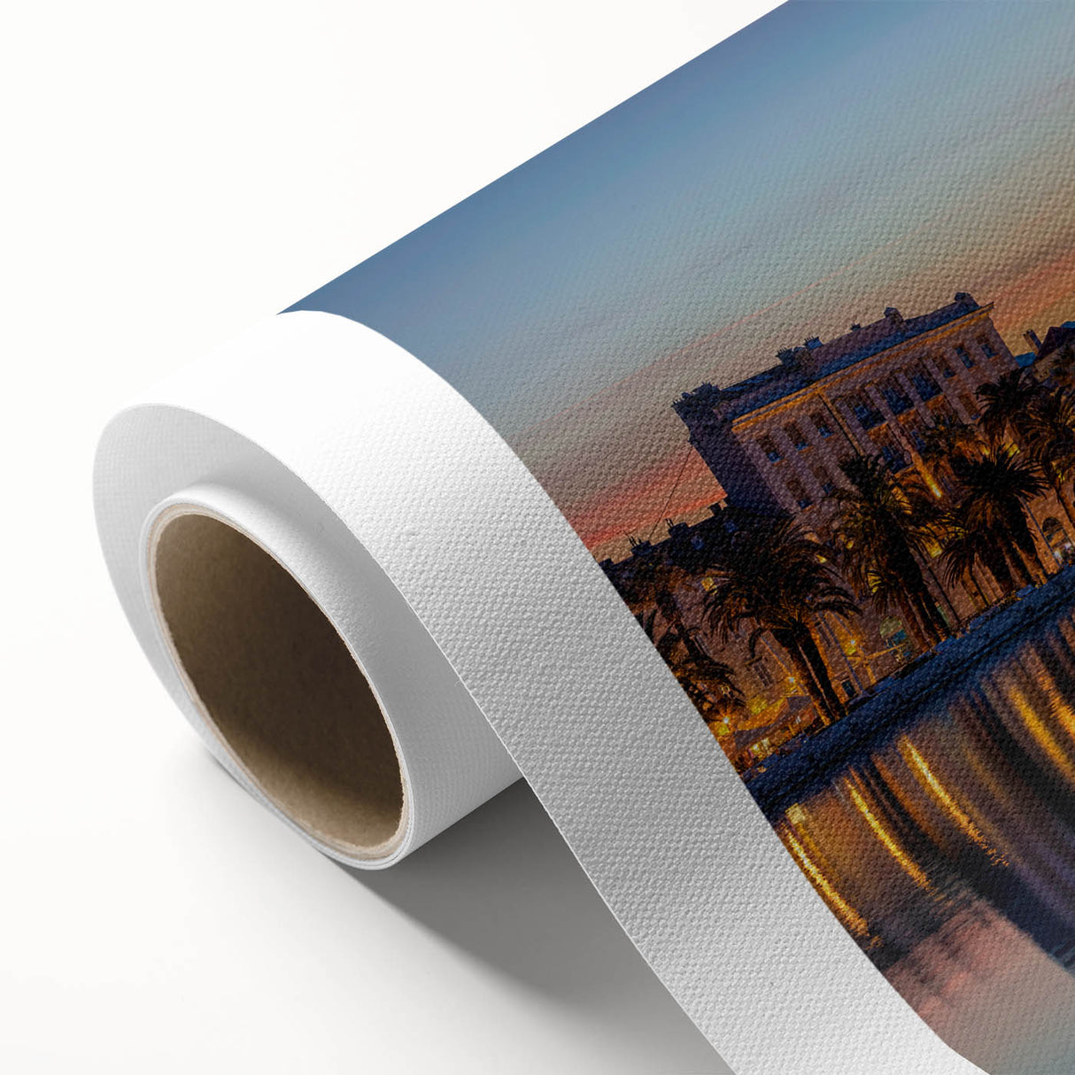 Art Deco poster of a scenic European coastline in Croatia on rolled canvas.