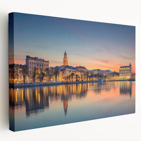 Large canvas print of a Croatian landscape in muted earth tones, ideal for kitchen wall art.