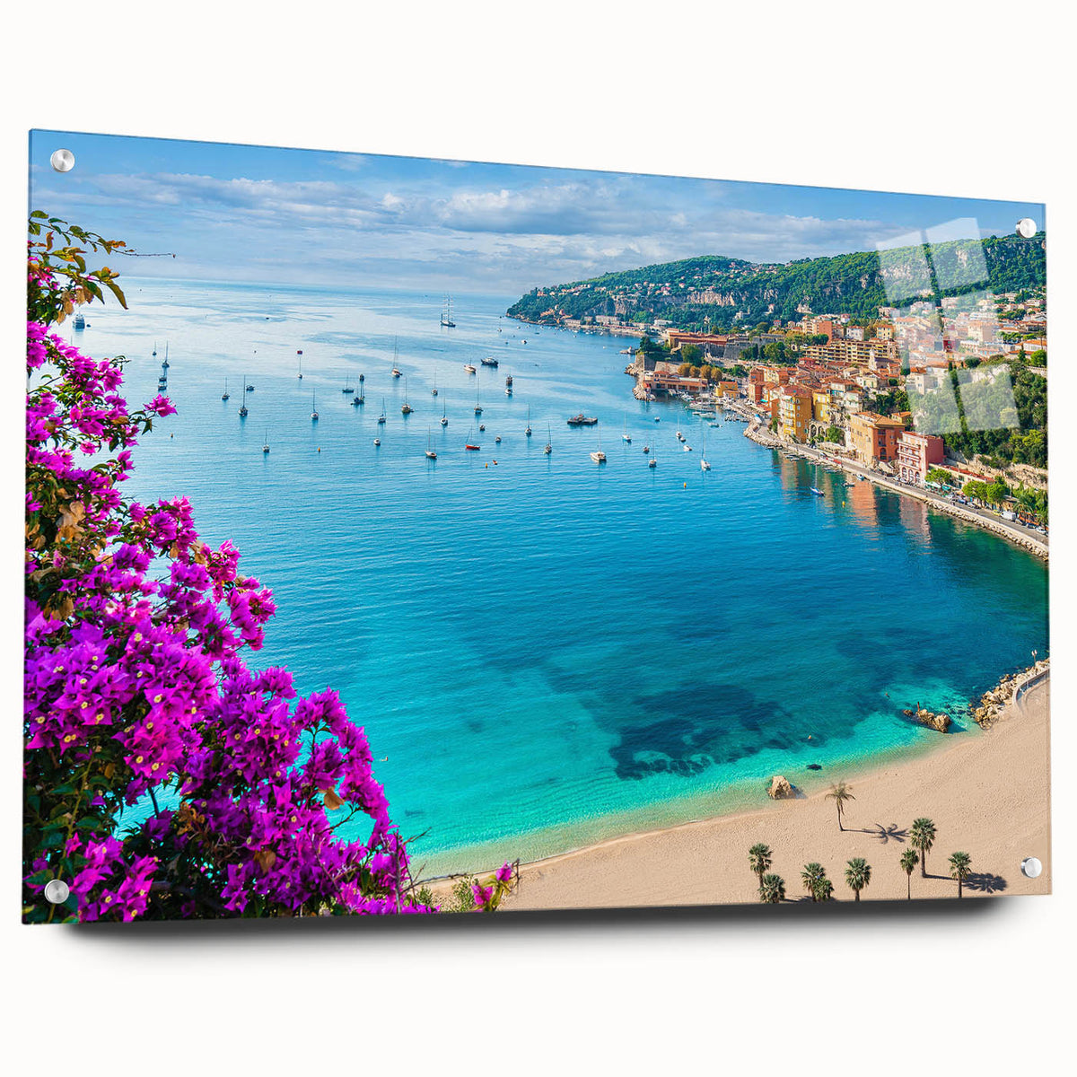 Acrylic print of a large abstract depiction of a southern French landscape, ideal for dining room decor.