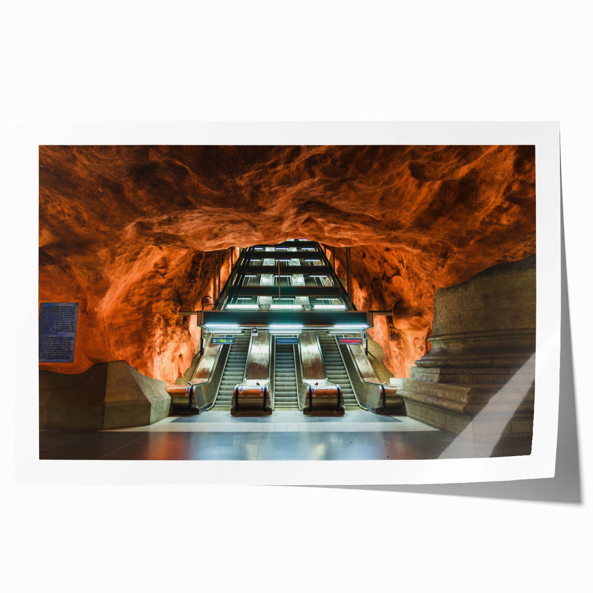 Extra large rolled print of Stockholm scenery with muted floral accents, ideal for art wall dining room.