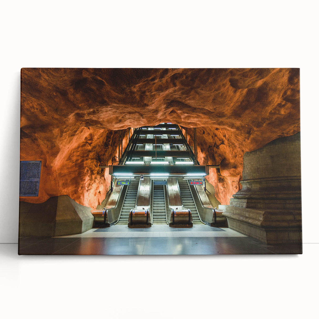 Black and white panoramic view of Stockholm on stretched canvas, ideal for kitchen wall art.