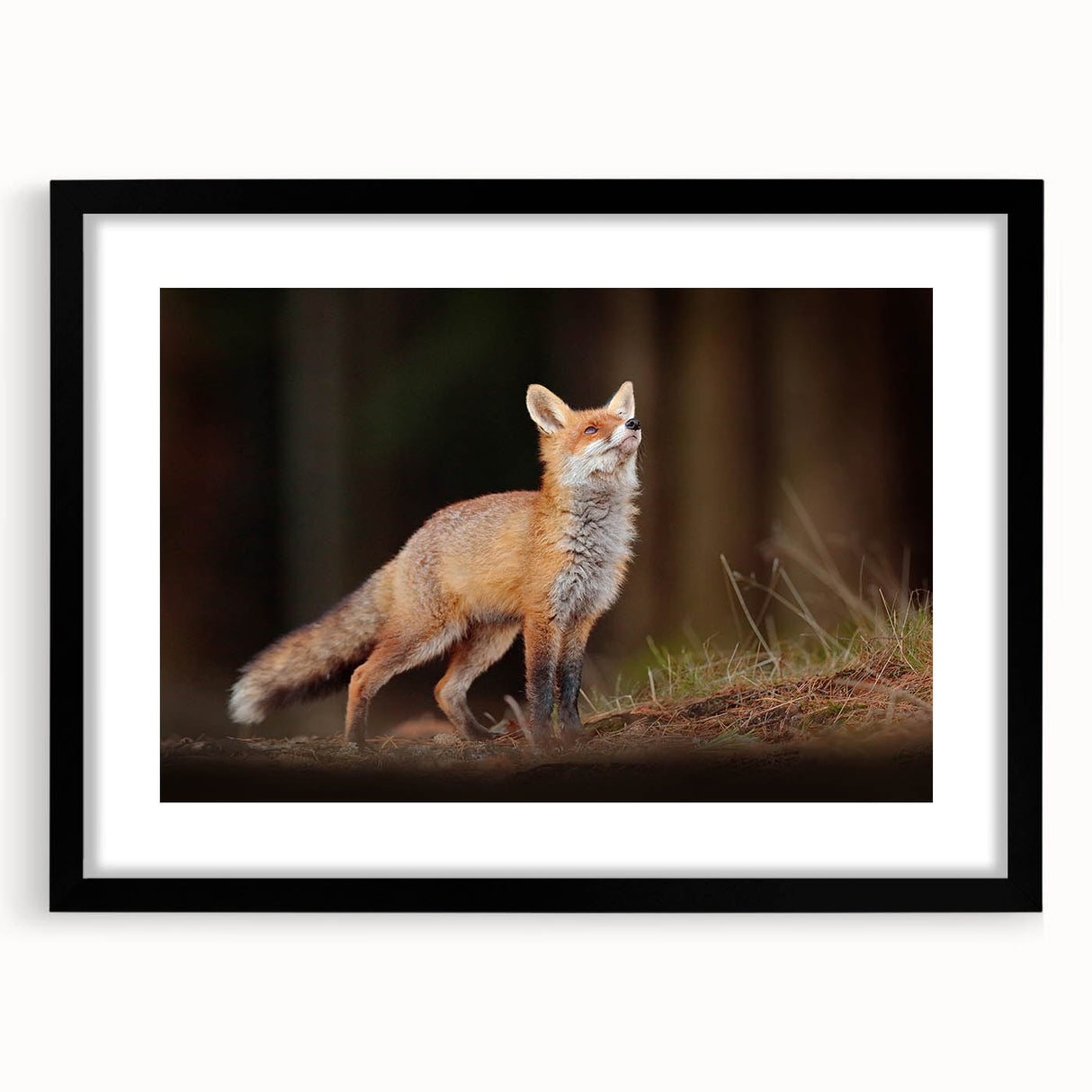 Extra large abstract art print of a colorful, textured European scenery on a black framed canvas.