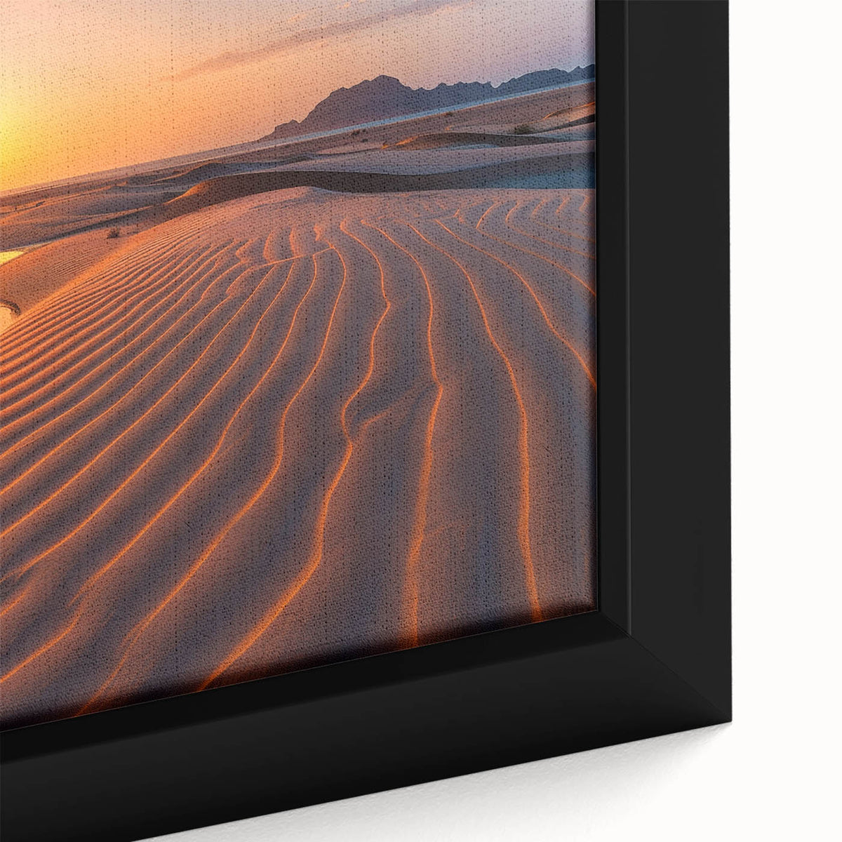 Extra large framed canvas featuring a textured, colorful depiction of a Middle Eastern scenery, ideal for living room decor.