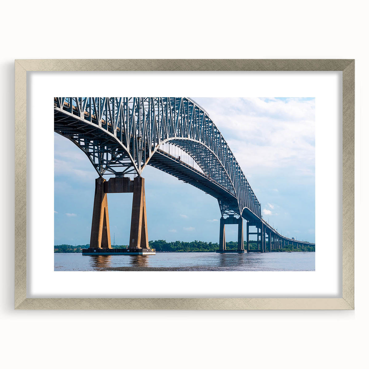 Textured abstract art print of Baltimore skyline in muted gray and silver tones on a framed canvas, ideal for bedroom decor.