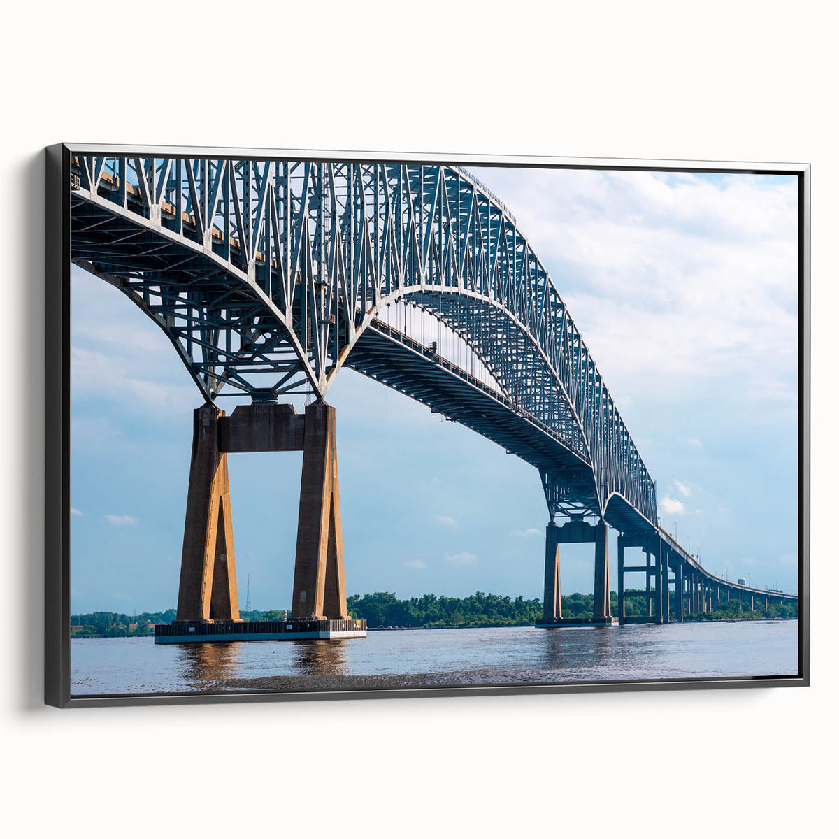Black and white framed canvas of Baltimore landscape, featuring vintage poster art style, ideal for bedroom wall decor.