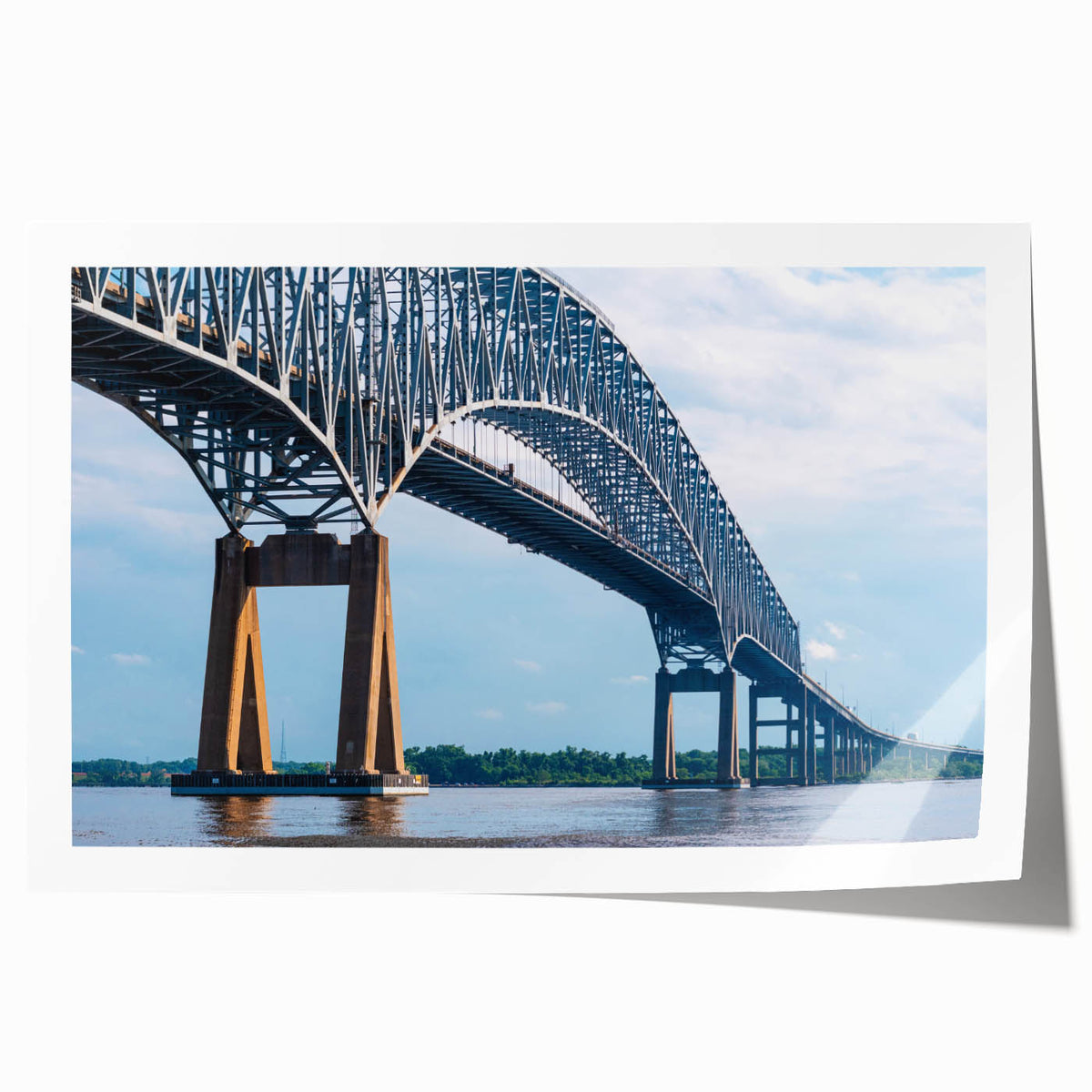 Rolled print of Baltimore skyline featuring soft pastel shades on canvas, suitable for art wall dining room.