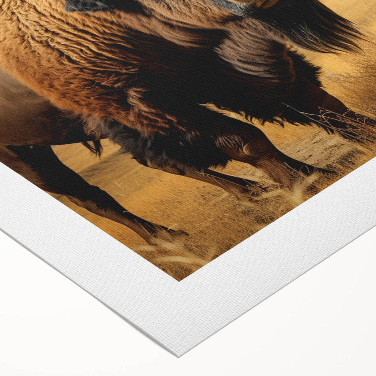 Art deco poster of North Dakota scenery in muted earth tones on rolled canvas, suitable for dining room wall art.