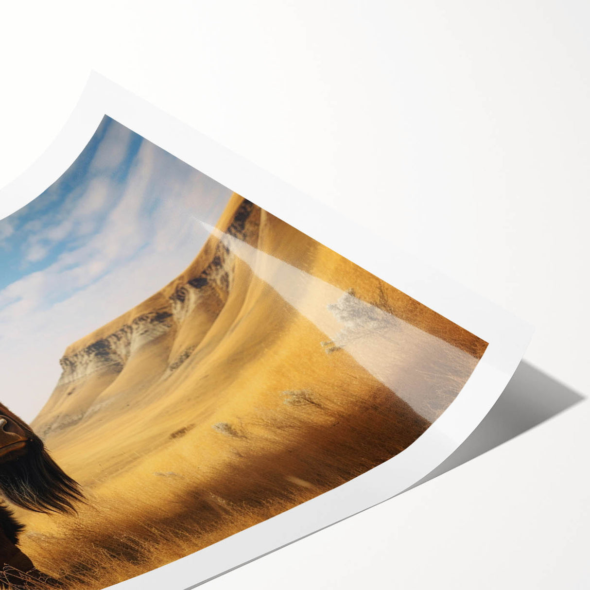 Extra large rolled print featuring line art flowers in muted earth tones, suitable for large living room wall art.