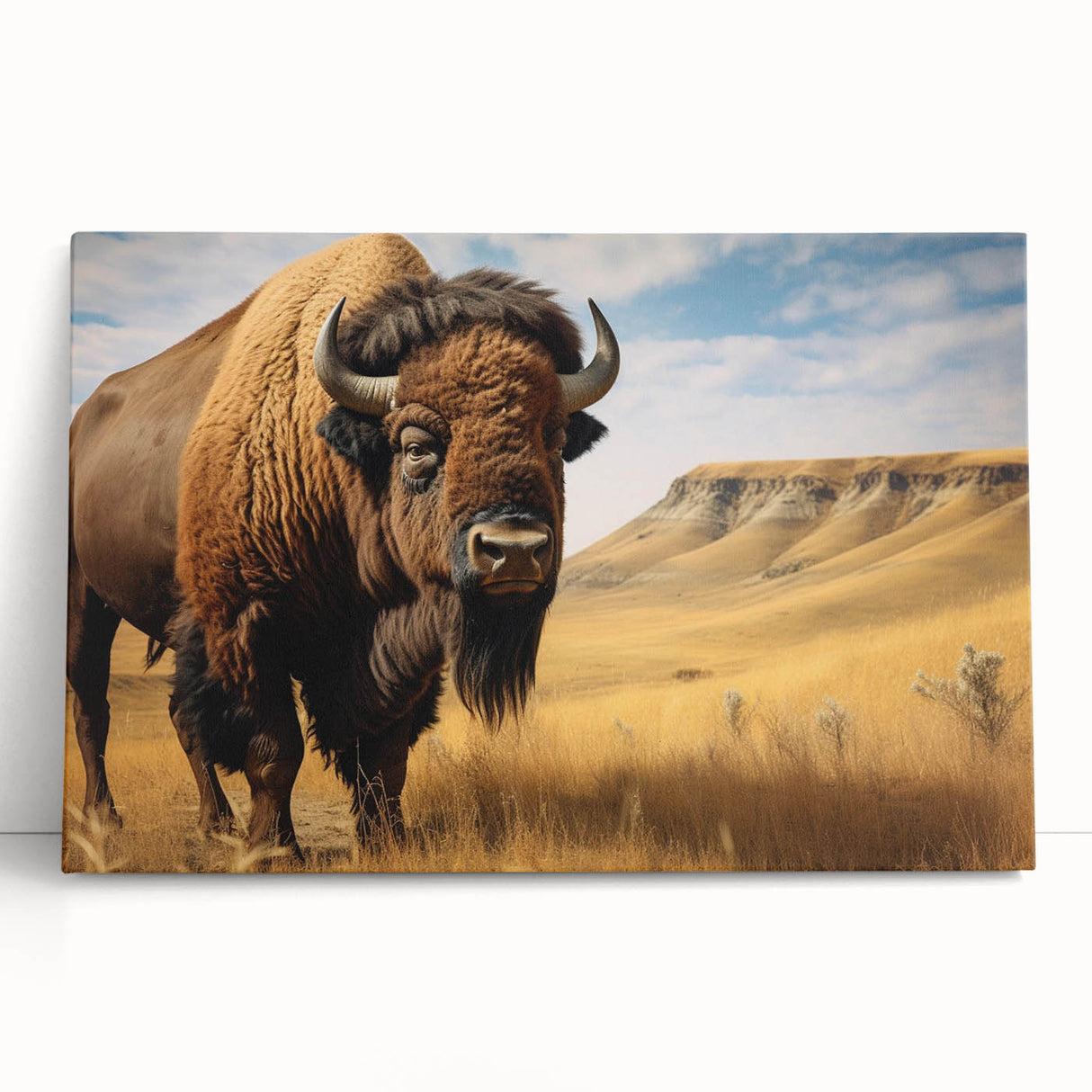 Black and white photograph of North Dakota scenery on stretched canvas, suitable for kitchen wall art or bedroom.