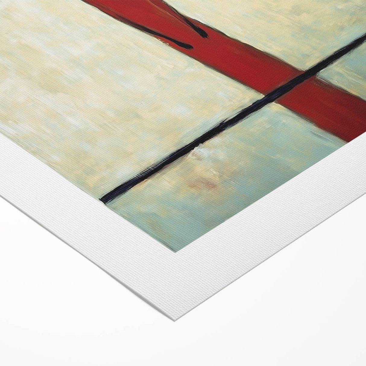 Abstract figurative art on rolled canvas showcasing vibrant colors and dynamic shapes, elegantly packaged in a durable cardboard tube for safe delivery.