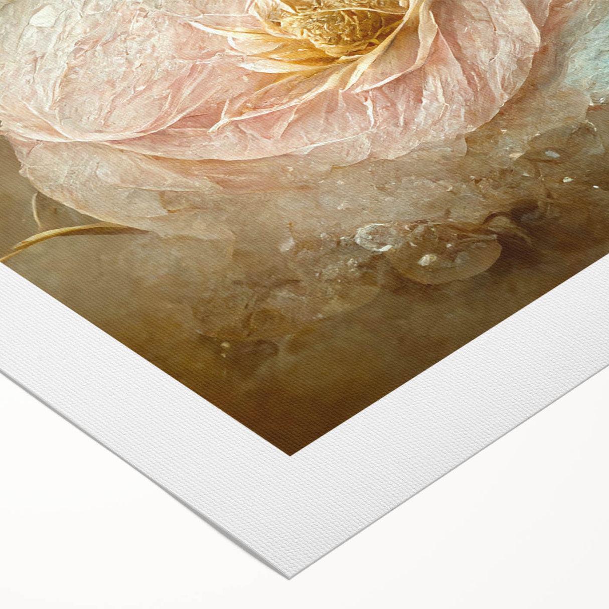 Abstract floral wall art on rolled canvas, showcasing vibrant colors and intricate patterns, perfect for adding a modern touch to home decor.