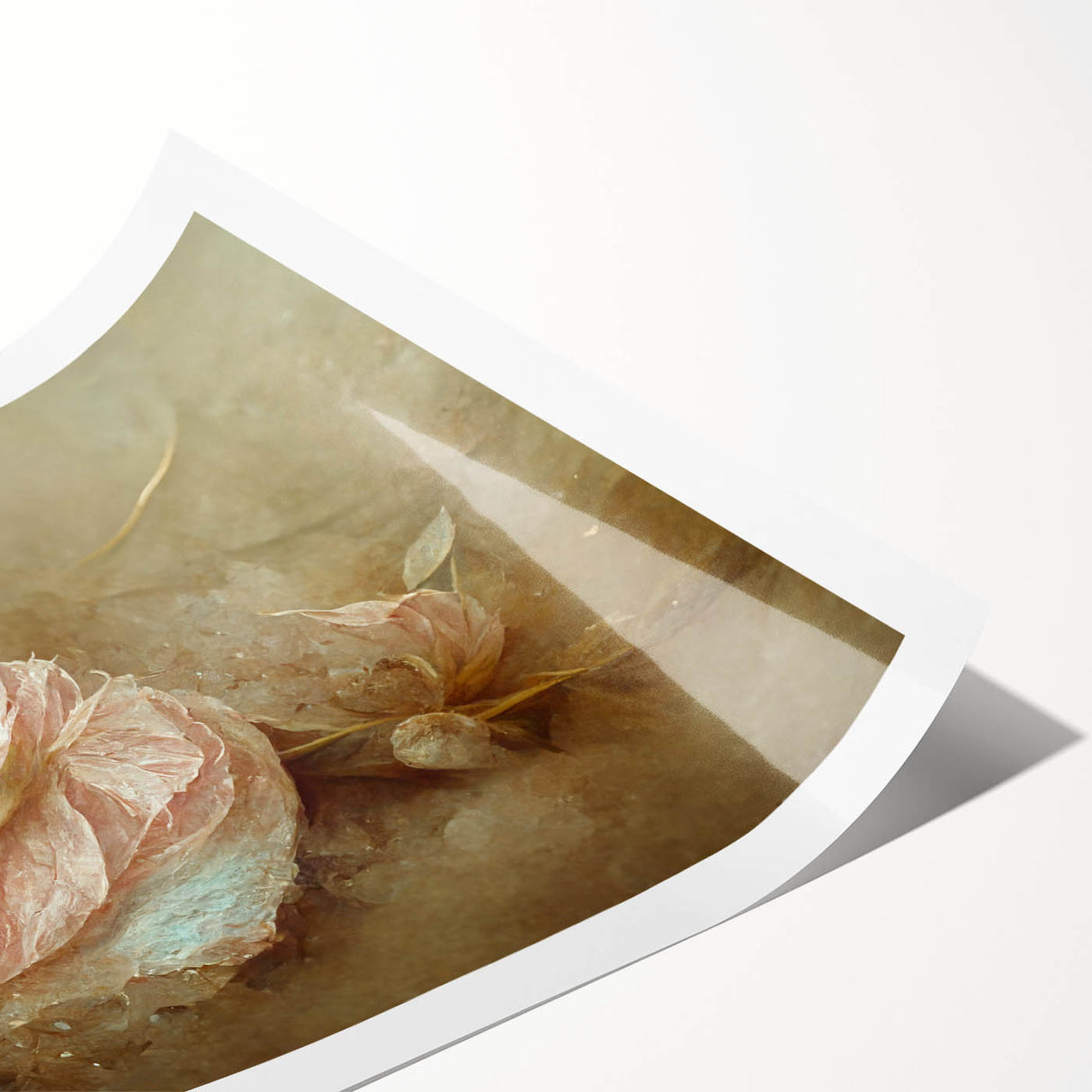 Abstract floral wall art print showcasing vibrant colors and intricate designs, rolled for easy shipping in a protective cardboard tube, ideal for modern home decor.