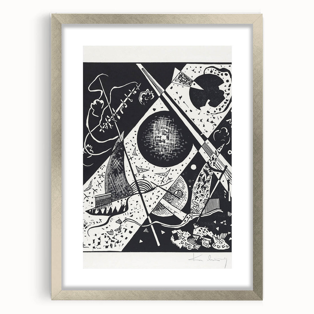 Wassily Kandinsky’s Kleine Welten VI - Abstract Monochrome Wall Art