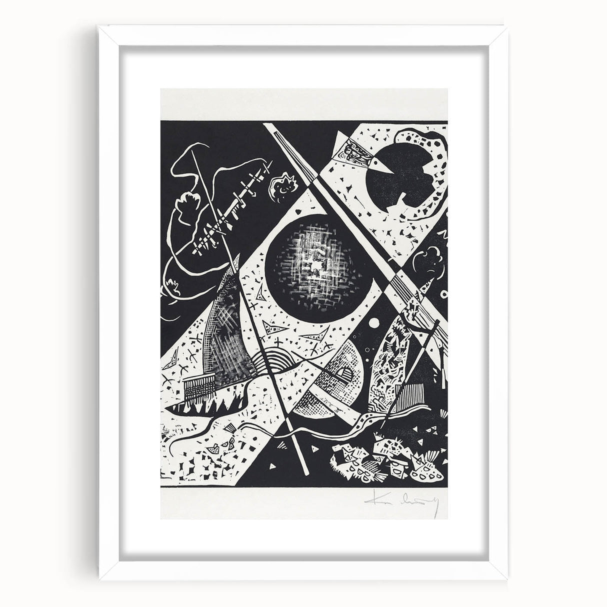 Wassily Kandinsky’s Kleine Welten VI - Abstract Monochrome Wall Art